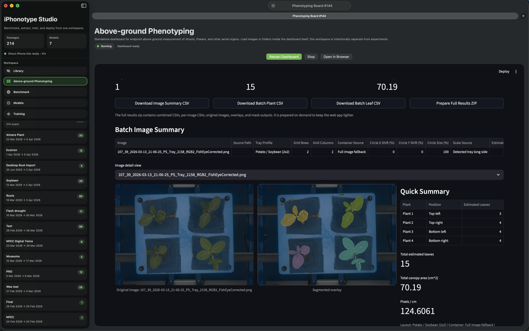 Mac Companion library view organizing flash drought scans and tray groups.